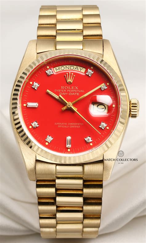 gold rolex with red face|Rolex submariner red face.